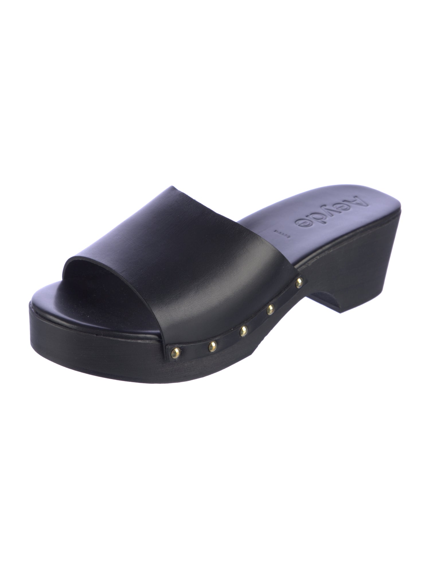 Aeyde Leather Studded Accents Slides