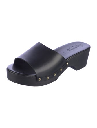 Aeyde Leather Studded Accents Slides