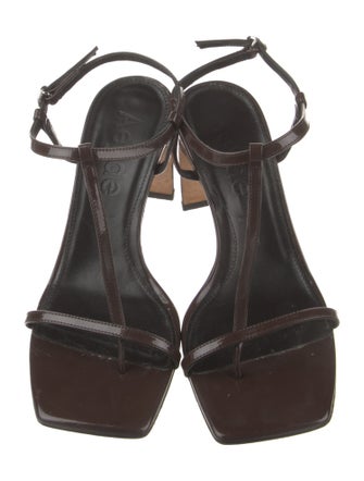 Aeyde Leather T-Strap Sandals