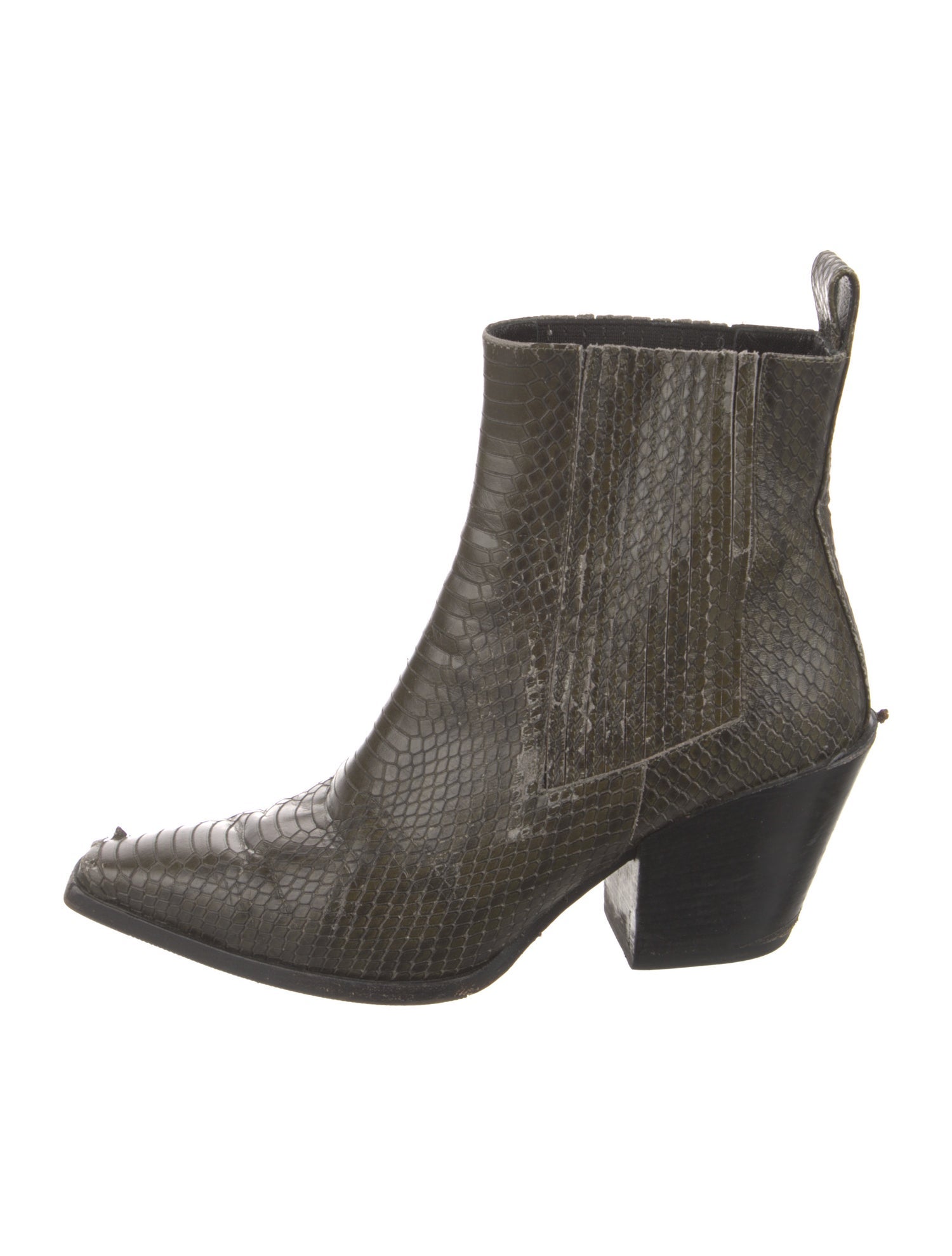 Aeyde Leather Animal Print Western Boots