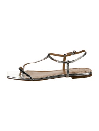 Aeyde Leather T-Strap Sandals