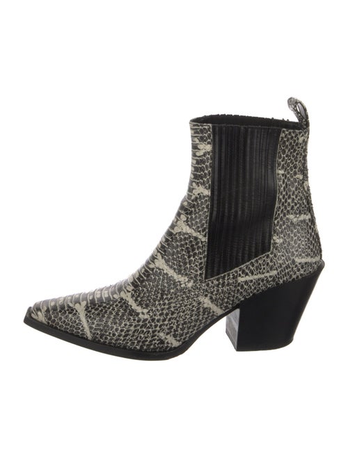 Aeyde Snakeskin Animal Print Chelsea Boots