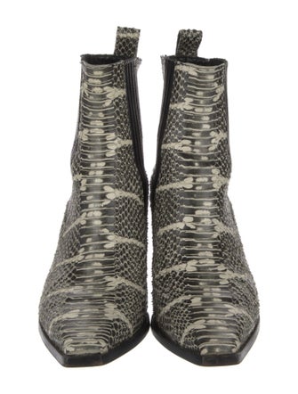 Aeyde Snakeskin Animal Print Chelsea Boots