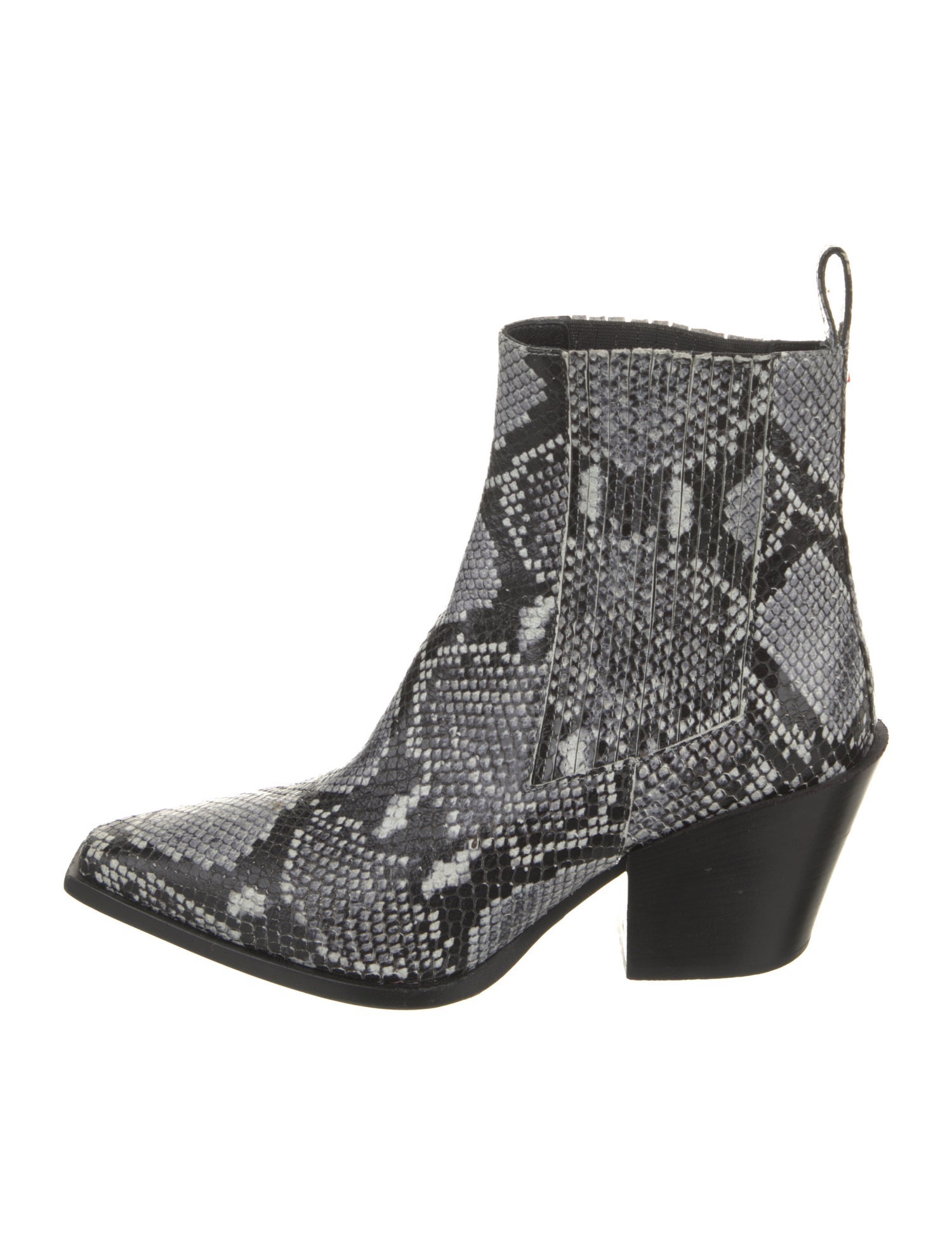 Aeyde Snakeskin Animal Print Western Boots