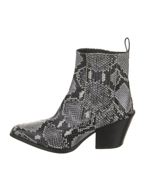Aeyde Snakeskin Animal Print Western Boots