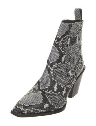 Aeyde Snakeskin Animal Print Western Boots