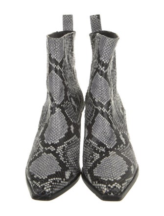 Aeyde Snakeskin Animal Print Western Boots