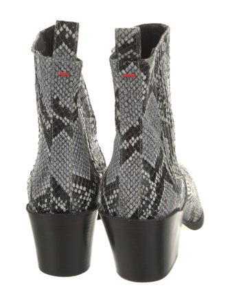 Aeyde Snakeskin Animal Print Western Boots