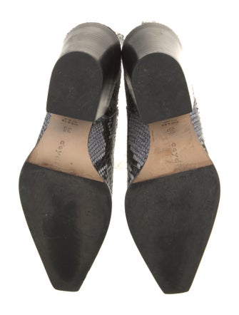 Aeyde Snakeskin Animal Print Western Boots