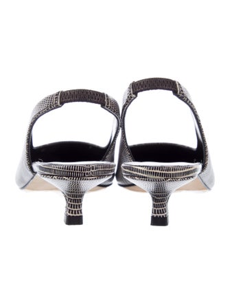 Aeyde Leather Animal Print Slingback Flats