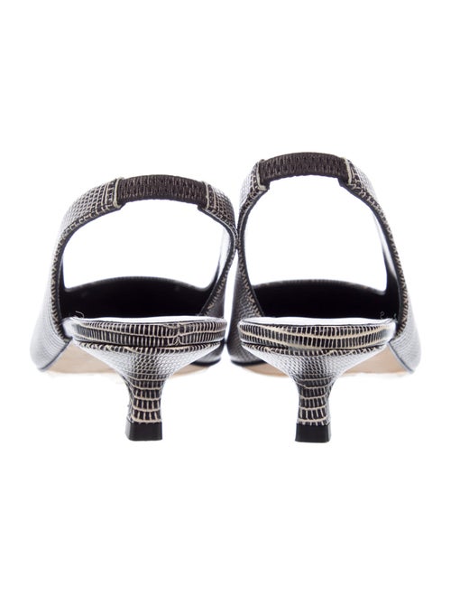 Aeyde Leather Animal Print Slingback Flats