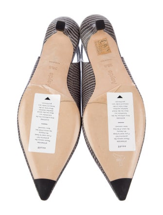 Aeyde Leather Animal Print Slingback Flats