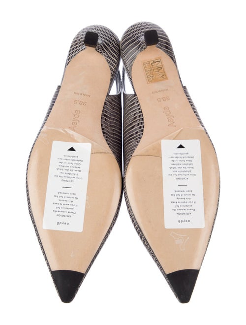 Aeyde Leather Animal Print Slingback Flats