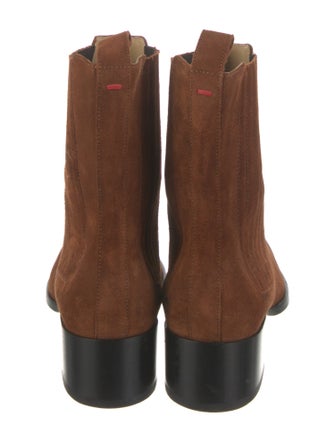 Aeyde Suede Pleated Accents Chelsea Boots