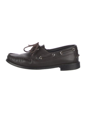Aeyde Leather Whipstitch Trim Loafers