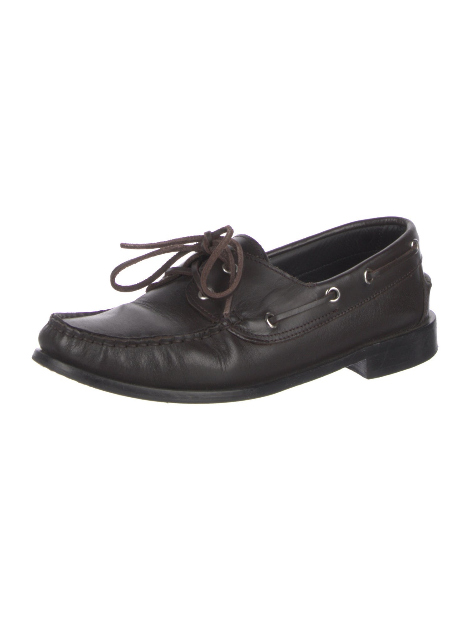 Aeyde Leather Whipstitch Trim Loafers