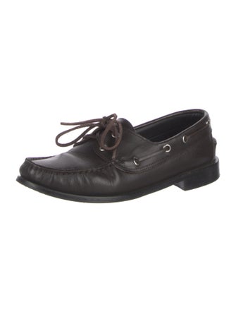 Aeyde Leather Whipstitch Trim Loafers