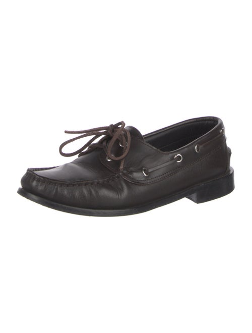 Aeyde Leather Whipstitch Trim Loafers
