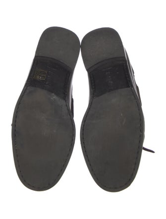 Aeyde Leather Whipstitch Trim Loafers