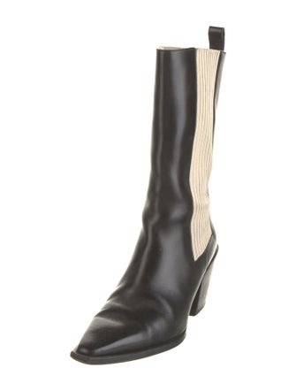 Aeyde Leather Colorblock Pattern Western Boots