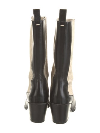 Aeyde Leather Colorblock Pattern Western Boots