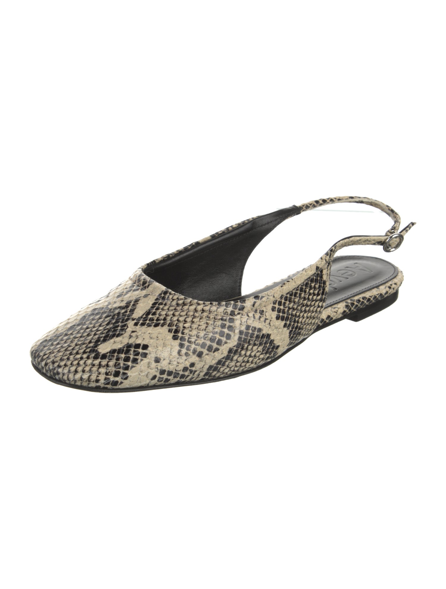 Aeyde Leather Animal Print Slingback Flats