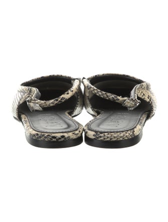 Aeyde Leather Animal Print Slingback Flats