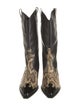 Aeyde Leather Animal Print Western Boots