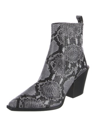 Aeyde Snakeskin Animal Print Chelsea Boots