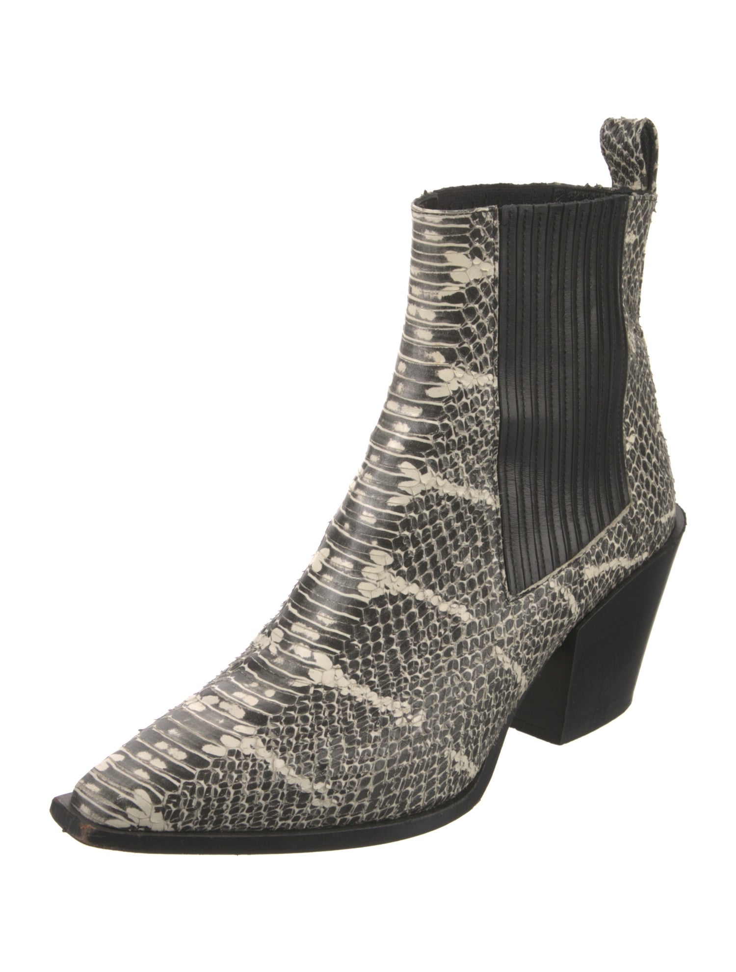 Aeyde Snakeskin Animal Print Chelsea Boots