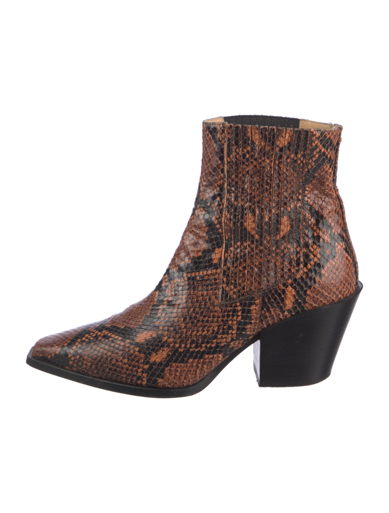 Aeyde Leather Animal Print Western Boots