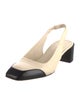 Aeyde Leather Colorblock Pattern Slingback Pumps