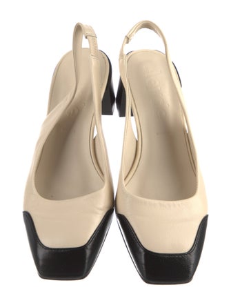 Aeyde Leather Colorblock Pattern Slingback Pumps