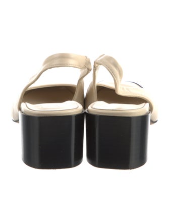 Aeyde Leather Colorblock Pattern Slingback Pumps