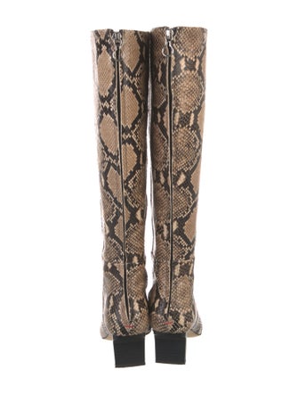 Aeyde Snakeskin Animal Print Boots