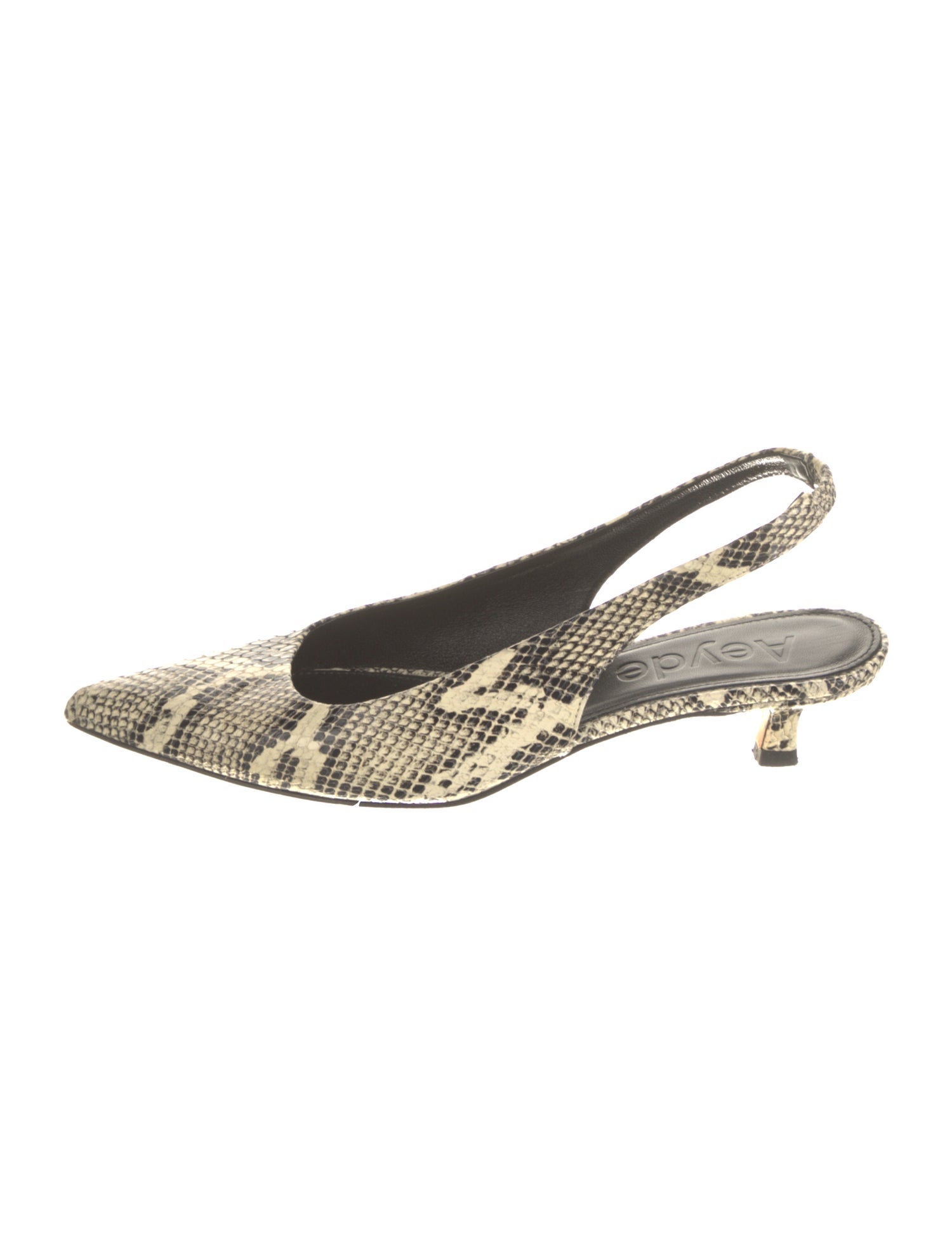 Aeyde Embossed Leather Animal Print Slingback Pumps