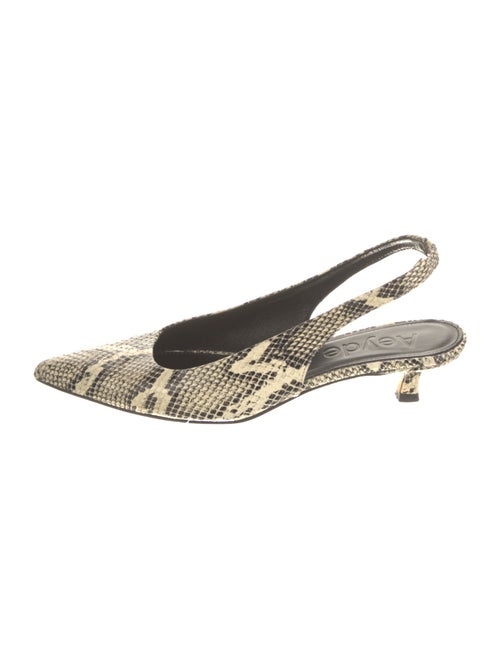 Aeyde Embossed Leather Animal Print Slingback Pumps