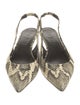 Aeyde Embossed Leather Animal Print Slingback Pumps