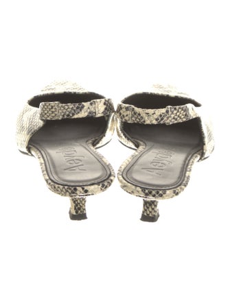 Aeyde Embossed Leather Animal Print Slingback Pumps