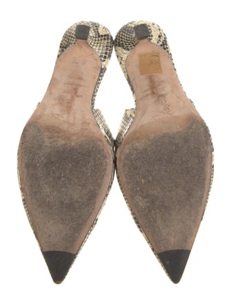 Aeyde Embossed Leather Animal Print Slingback Pumps