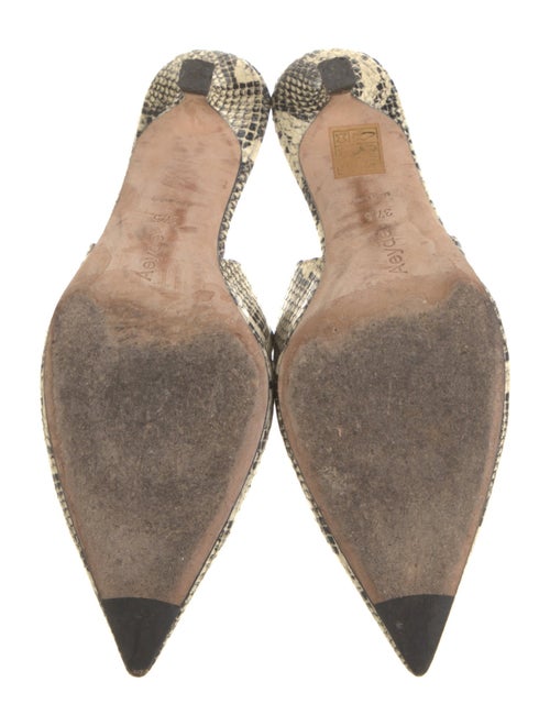 Aeyde Embossed Leather Animal Print Slingback Pumps