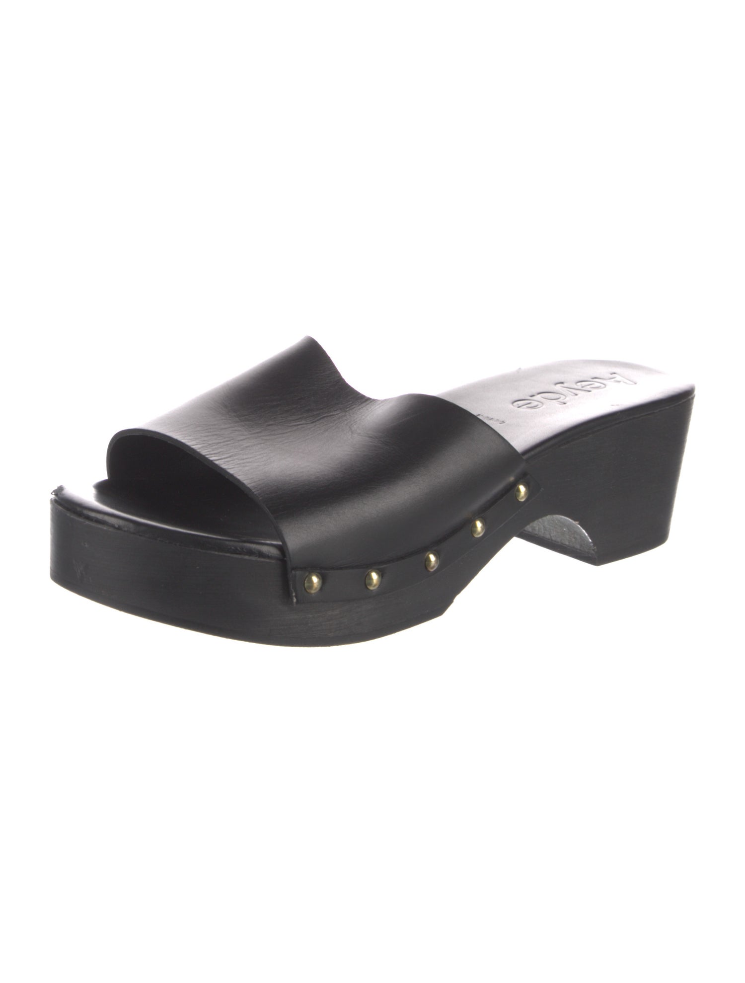 Aeyde Leather Studded Accents Slides