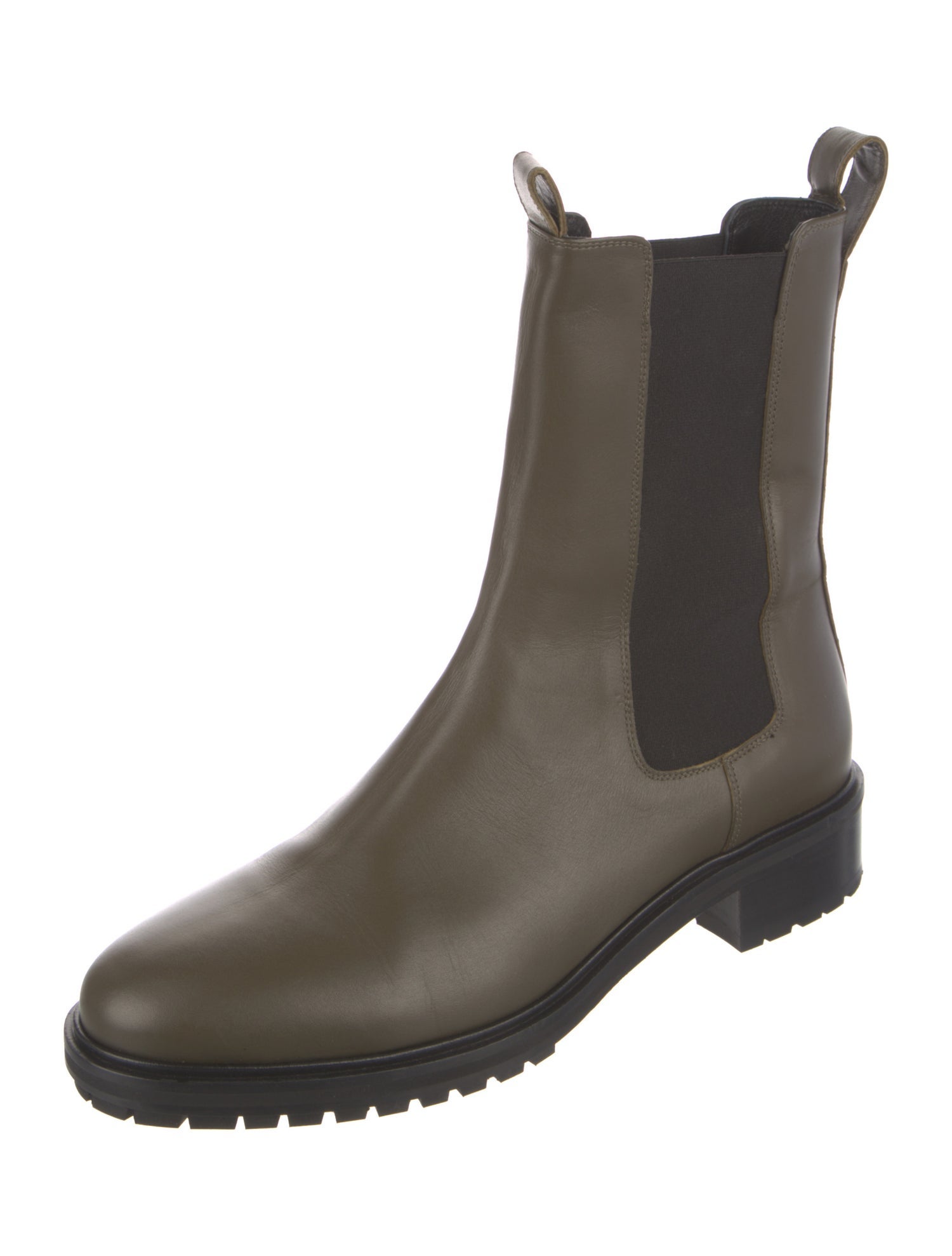 Aeyde Leather Colorblock Pattern Chelsea Boots