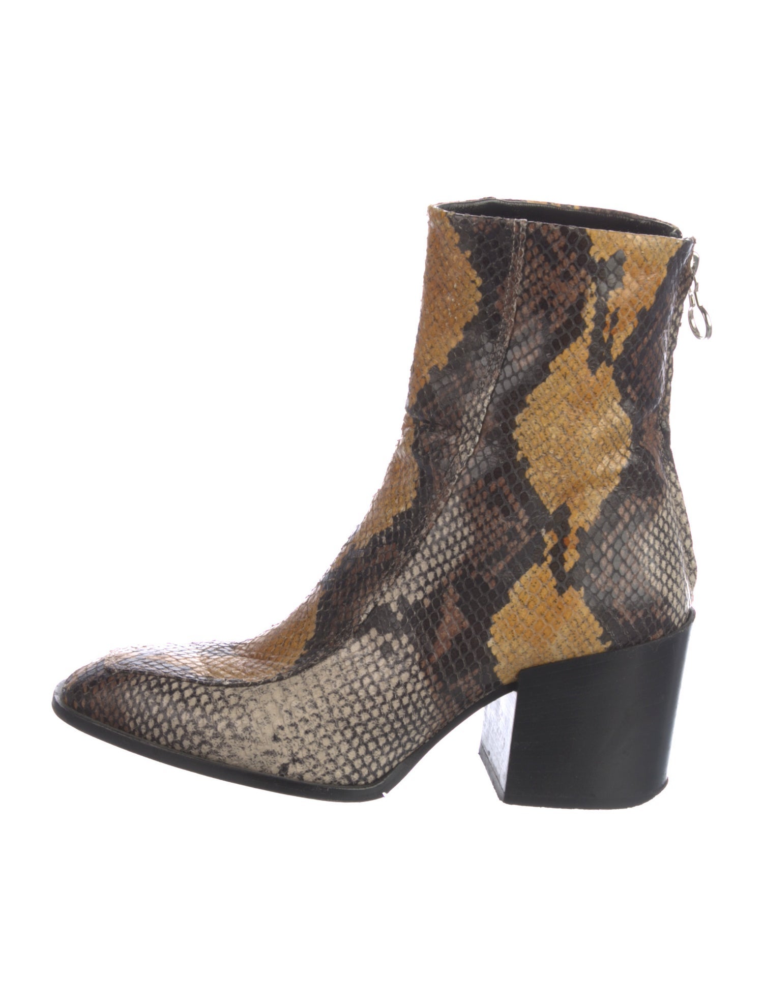 Aeyde Snakeskin Animal Print Boots