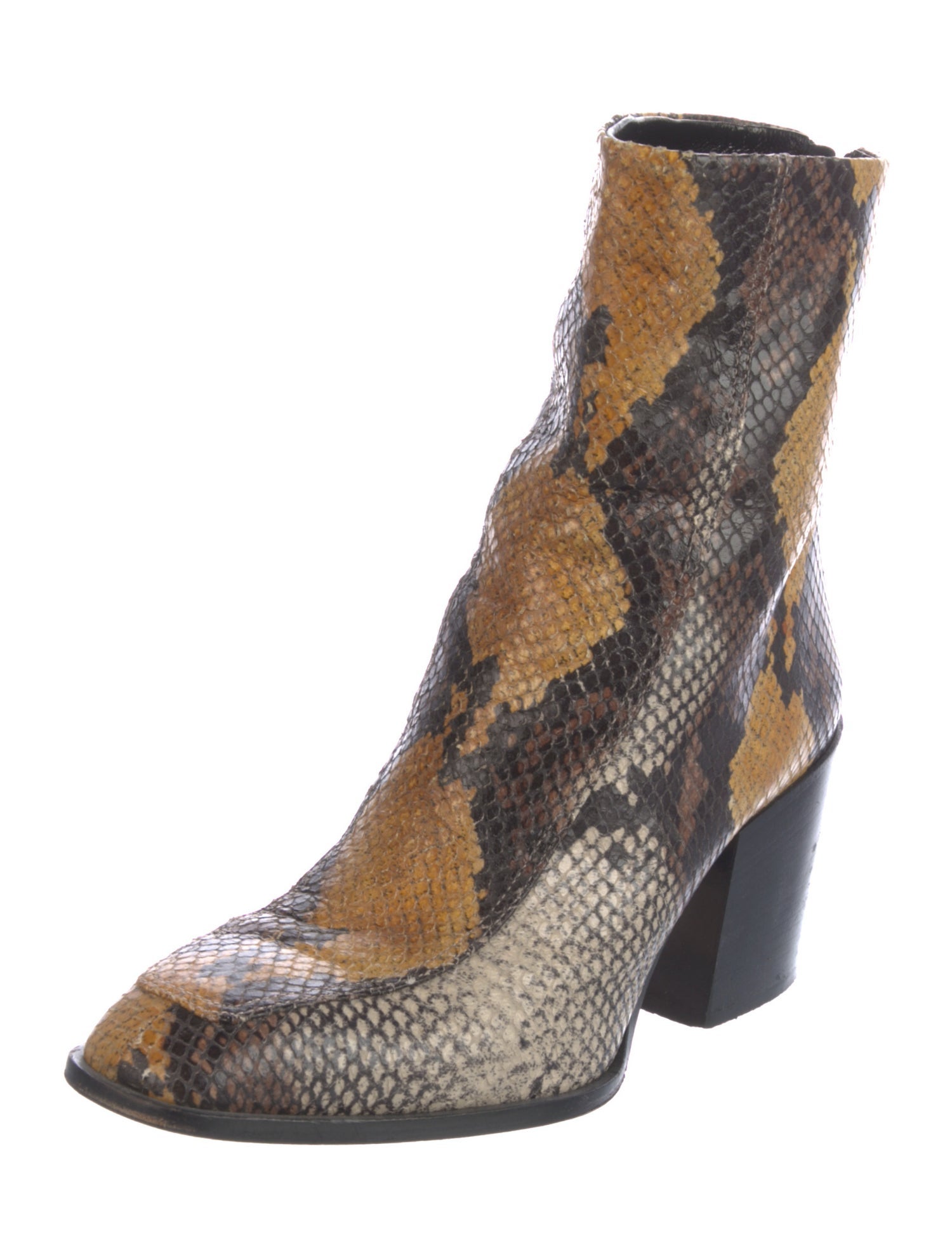 Aeyde Snakeskin Animal Print Boots
