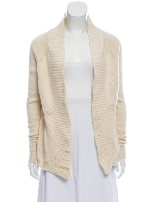 Allude Shawl Collar Rib Knit Cardigan Beige