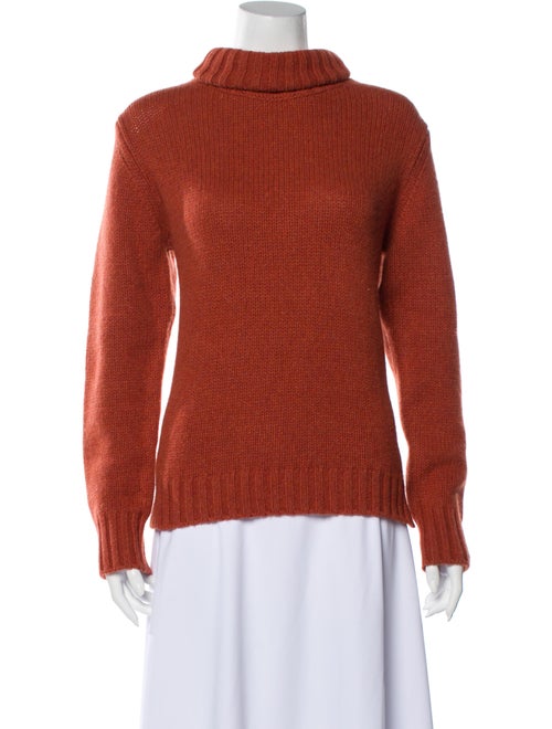 Allude Cashmere Turtleneck Sweater Orange