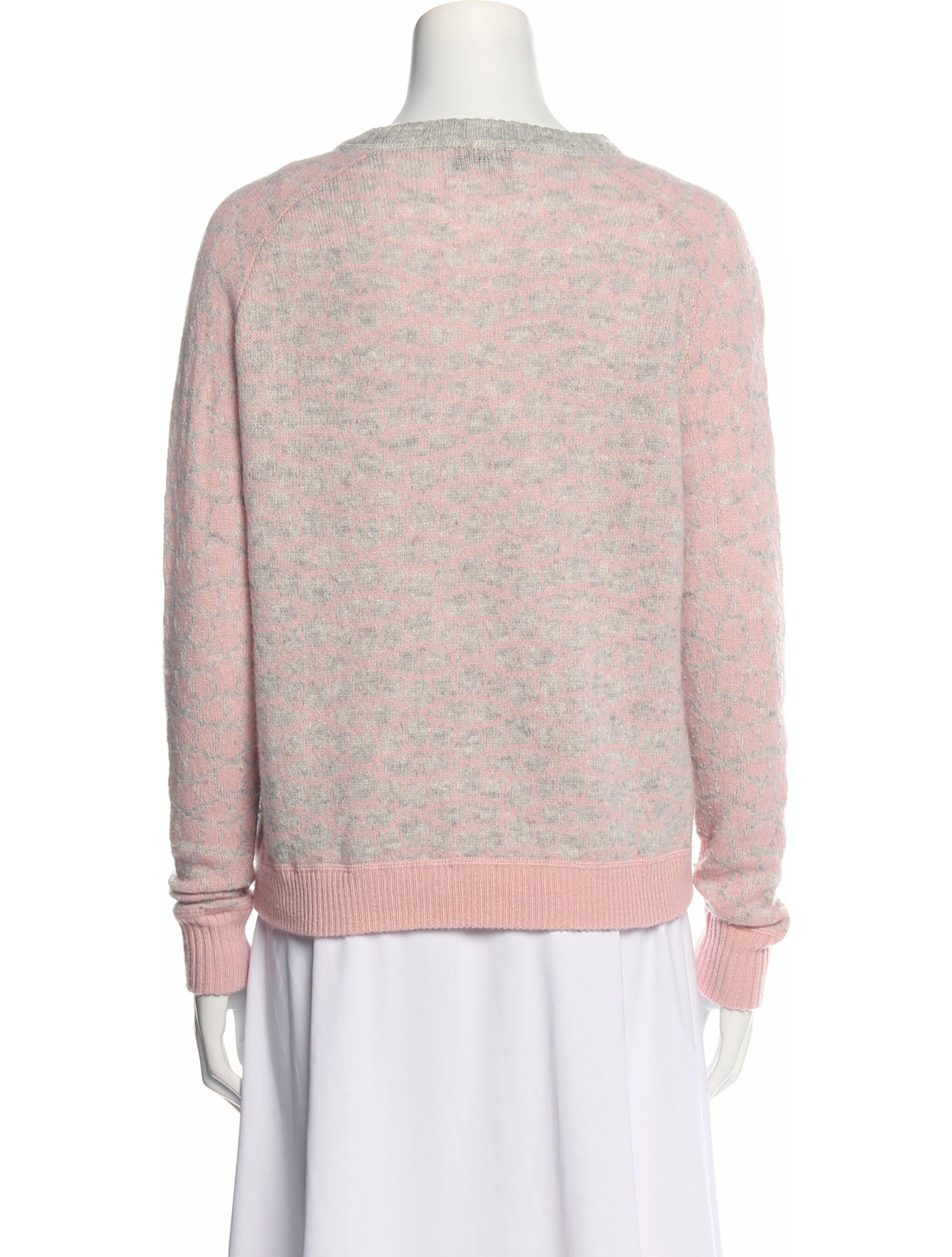 Allude Pink Cashmere Crew Neck Sweater S
