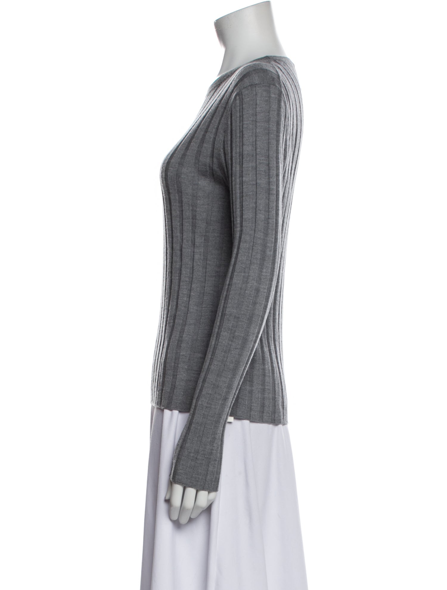 Allude Virgin Wool Scoop Neck Top