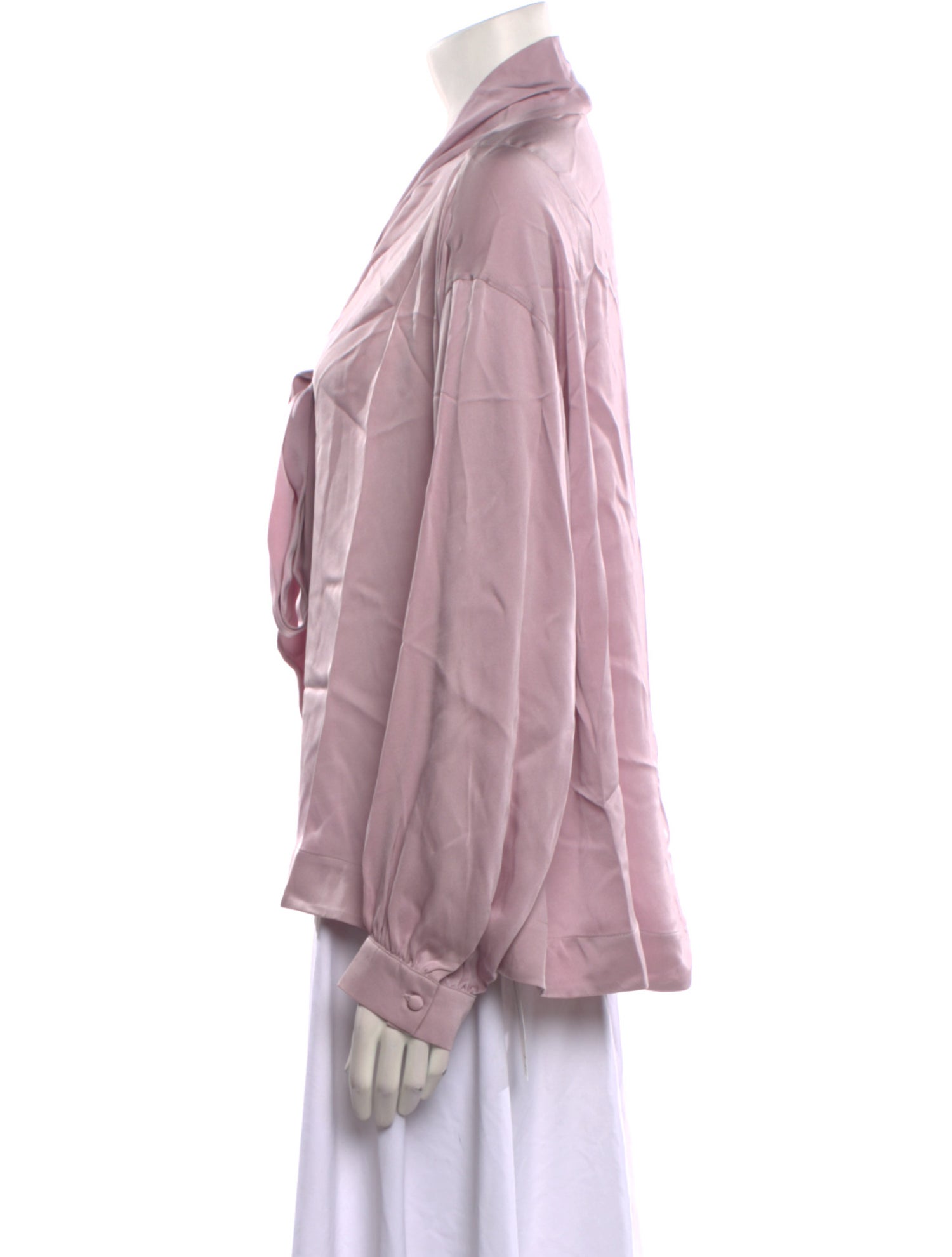 Allude Silk Tie Neck Blouse